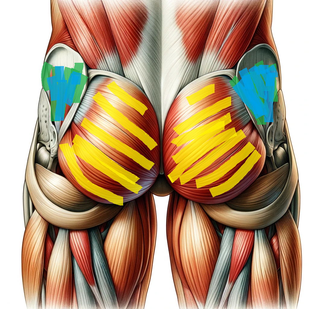 Anatomical image of the glutes 