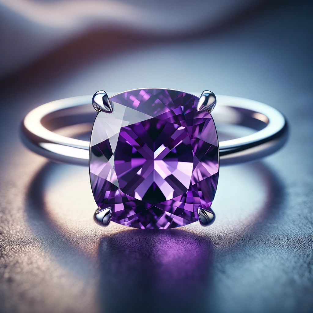 Amethyst engagement ring