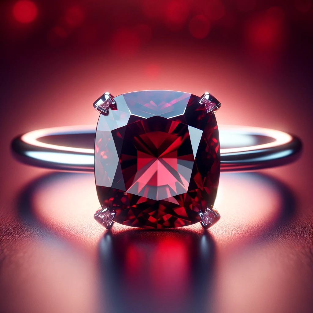 Garnet engagement ring