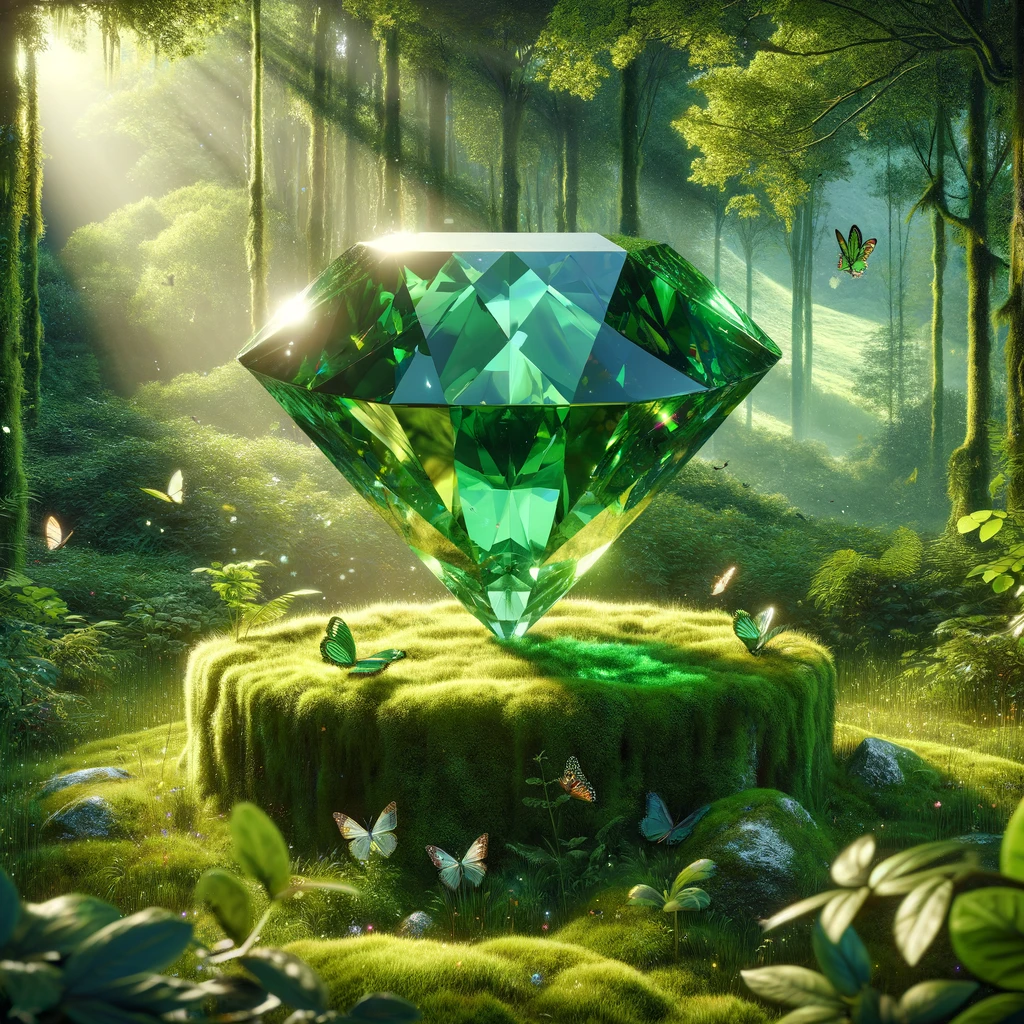 Artistic interpretation of an eco friendly diamond