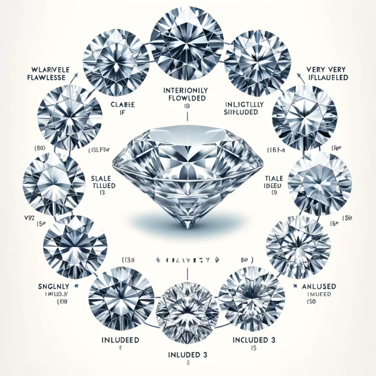 DALL·E 2024-05-14 18.43.34 - A detailed and accurate visual representation of a diamond clarity chart